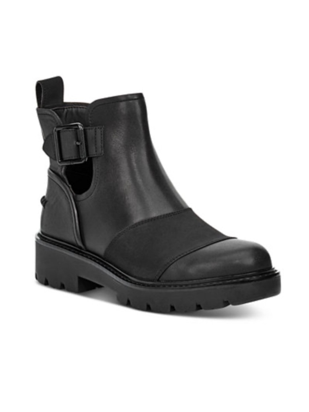 UGG Stockton Black Leather Ankle Booties | 6.5